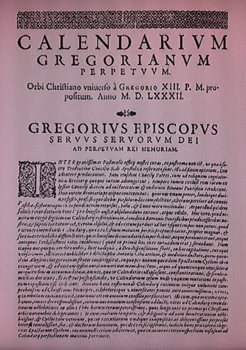 GREGORIAN CALENDAR